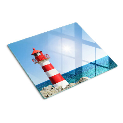 Snijplanken glas Vuurtoren boven de oceaan