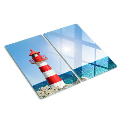 Snijplanken glas Vuurtoren boven de oceaan