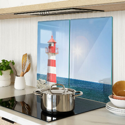 Snijplanken glas Vuurtoren boven de oceaan