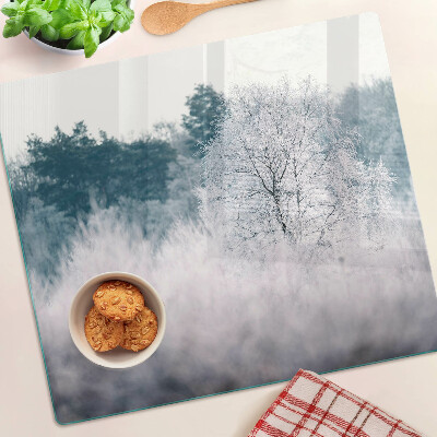 Glazen snijplanken Winterlandschap met bomen