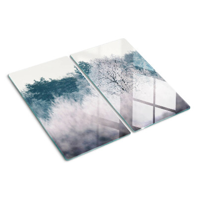 Glazen snijplanken Winterlandschap met bomen