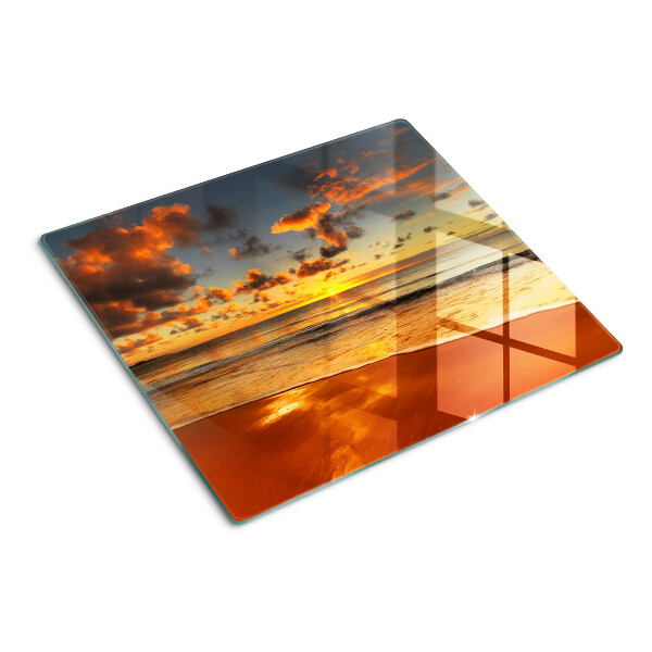Snijplanken glas Zonsondergang over de zee