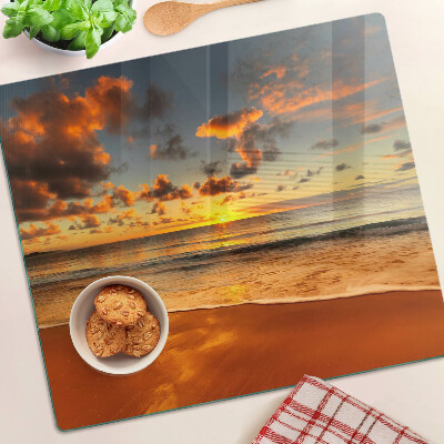 Snijplanken glas Zonsondergang over de zee
