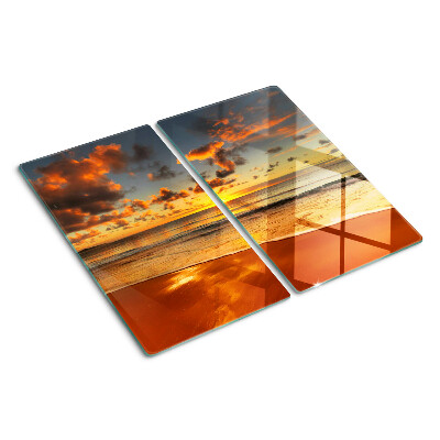 Snijplanken glas Zonsondergang over de zee