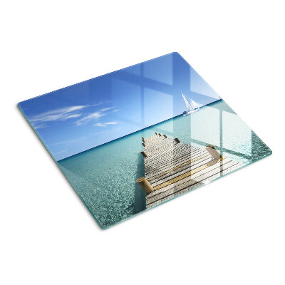Snijplanken glas Pier over de turquoise zee