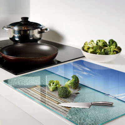 Snijplanken glas Pier over de turquoise zee