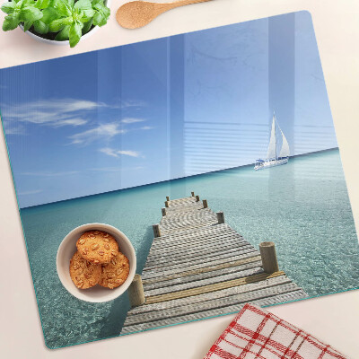 Snijplanken glas Pier over de turquoise zee