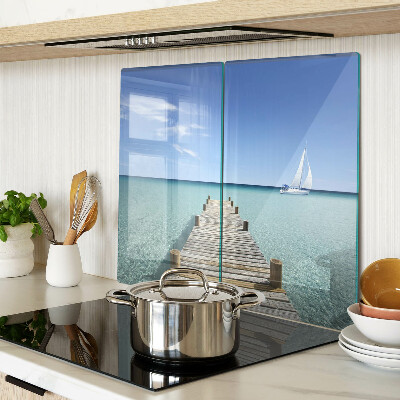Snijplanken glas Pier over de turquoise zee