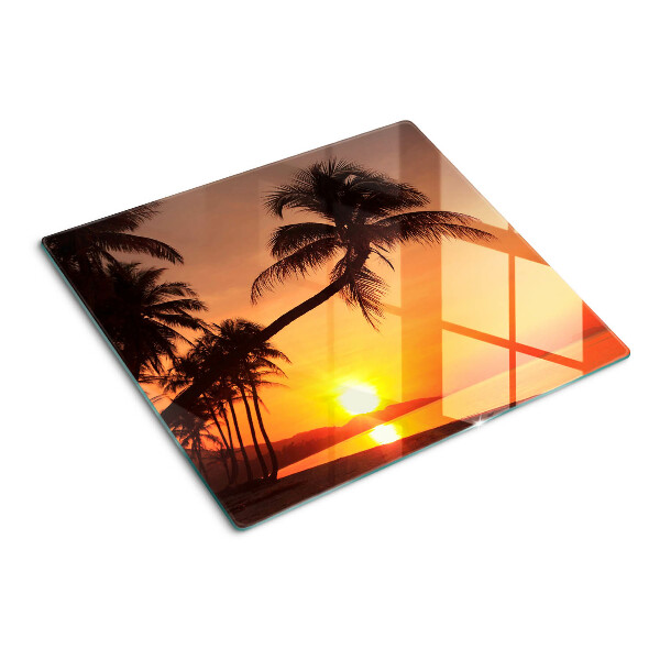 Glazen snijplanken Zonsondergang op het strand