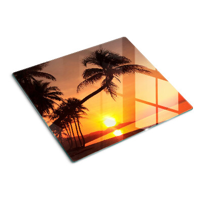 Glazen snijplanken Zonsondergang op het strand