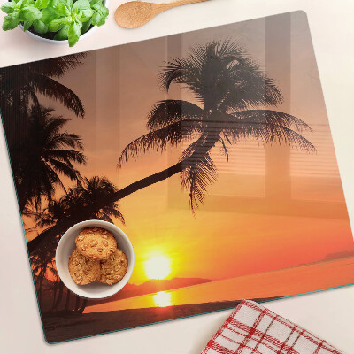 Glazen snijplanken Zonsondergang op het strand