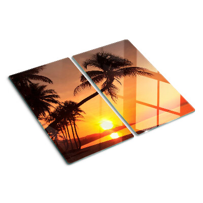 Glazen snijplanken Zonsondergang op het strand