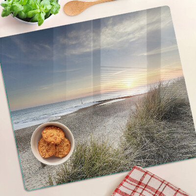 Glazen snijplanken Strand bij zonsondergang