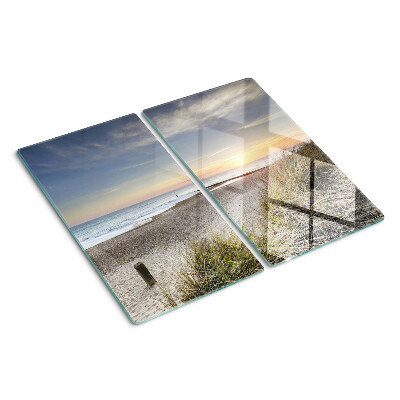 Glazen snijplanken Strand bij zonsondergang