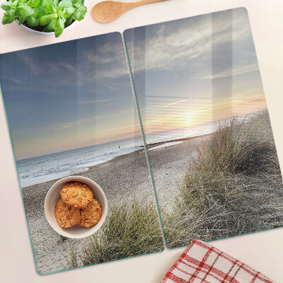 Glazen snijplanken Strand bij zonsondergang