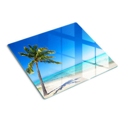 Snijplanken glas Strand met palmboom