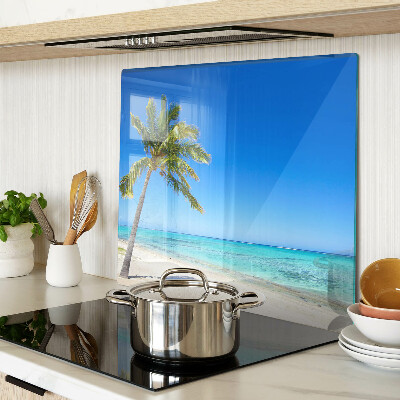 Snijplanken glas Strand met palmboom
