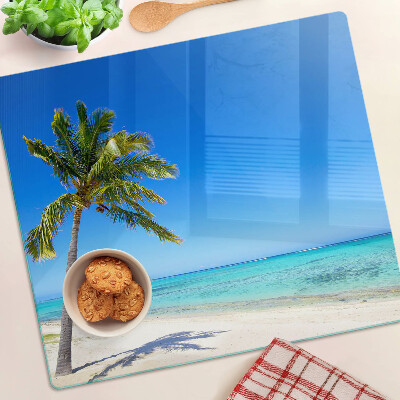 Snijplanken glas Strand met palmboom