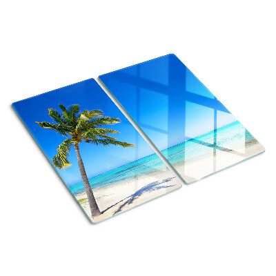 Snijplanken glas Strand met palmboom