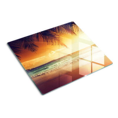 Snijplanken glas Zonsondergang over het strand