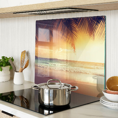 Snijplanken glas Zonsondergang over het strand
