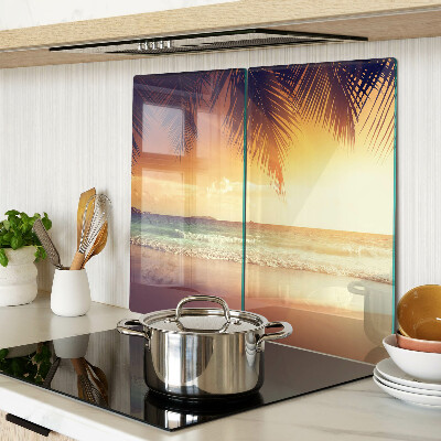 Snijplanken glas Zonsondergang over het strand