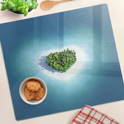 Snijplanken glas Eiland met palmbomen