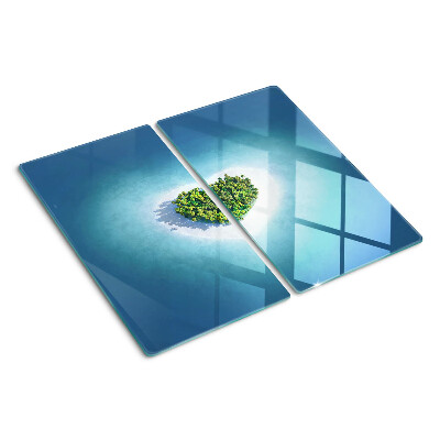 Snijplanken glas Eiland met palmbomen