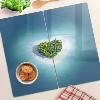 Snijplanken glas Eiland met palmbomen