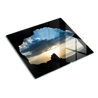 Snijplanken glas Zonsondergang achter de wolken
