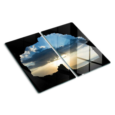 Snijplanken glas Zonsondergang achter de wolken
