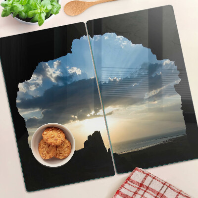 Snijplanken glas Zonsondergang achter de wolken
