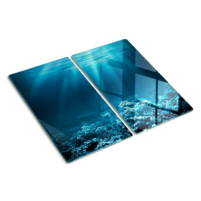 Snijplanken glas Onderwaterlandschap met koraalrif