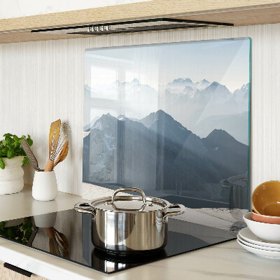 Snijplanken glas Berglandschap in de wolken