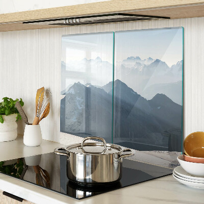 Snijplanken glas Berglandschap in de wolken