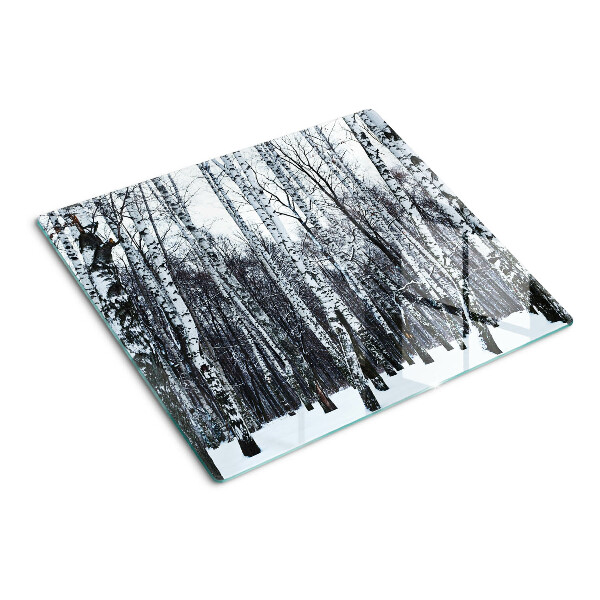 Snijplanken glas Winterbos met berken