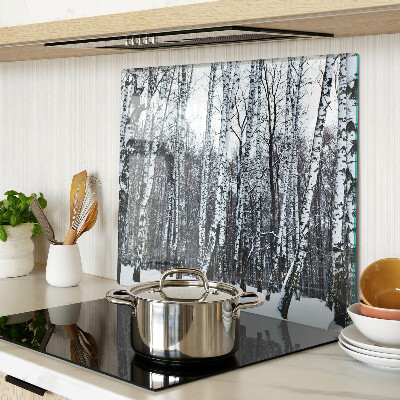 Snijplanken glas Winterbos met berken