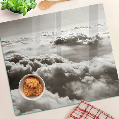 Glazen snijplanken Wolken in grijstinten