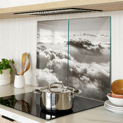 Glazen snijplanken Wolken in grijstinten