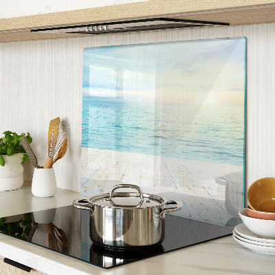 Snijplanken glas De zee en de houten steiger