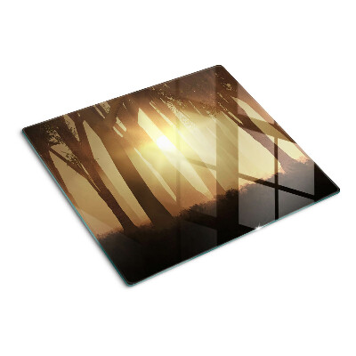 Snijplanken glas Zonsondergang in het bos