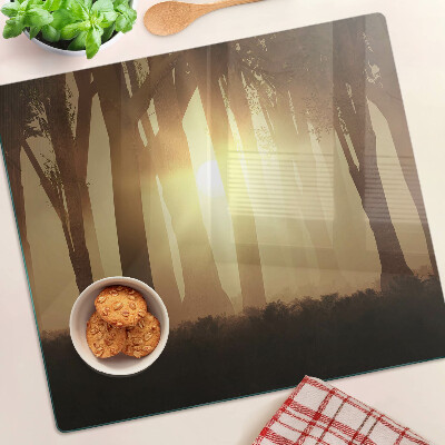 Snijplanken glas Zonsondergang in het bos