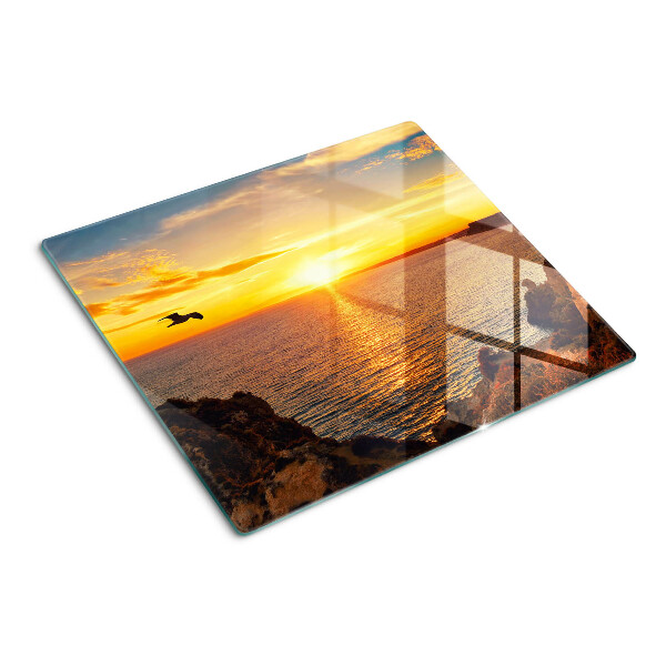 Snijplanken glas Zonsondergang over de zee