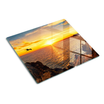 Snijplanken glas Zonsondergang over de zee