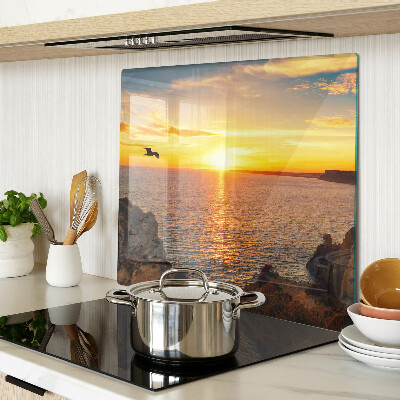 Snijplanken glas Zonsondergang over de zee