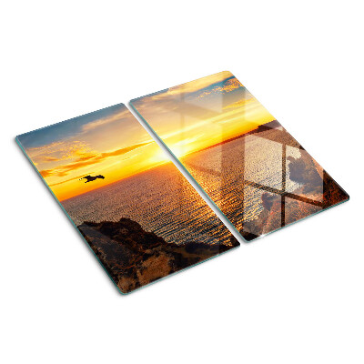 Snijplanken glas Zonsondergang over de zee