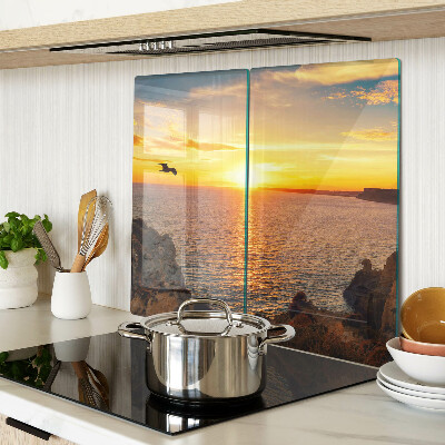 Snijplanken glas Zonsondergang over de zee