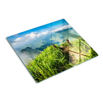 Glazen snijplanken Berglandschap met groen