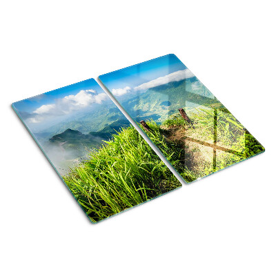 Glazen snijplanken Berglandschap met groen