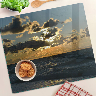 Glazen snijplanken Zonsondergang over de zee